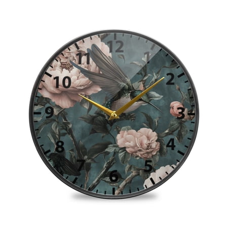 Elegant Hummingbirds Pattern Wall Clock Modern Decor Acrylic Clock Golden Hands 9 photo Elegant Hummingbirds Pattern Wall Clock Modern Decor Acrylic Clock Golden Hands 9 image