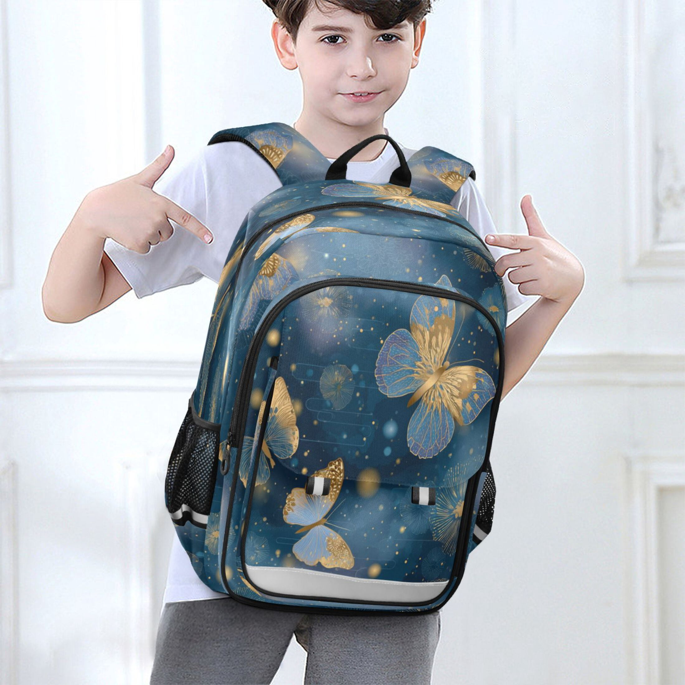 Backpack 12.9 *5.1 * 17.7 Inches Outing Backpack, Shopping Backpack, Travel Backpack Traditional Japanese Butterfly