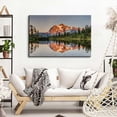 thumbnail image 2 of HFDF Nature Mountain Scenery Canvas Wall Art Decorations Mount Baker Washington Landscape Picture Wall Decor Sunset Forest River Panoramic Painting for Modern Living Room Artwork 14x11inch Framed, 2 of 6