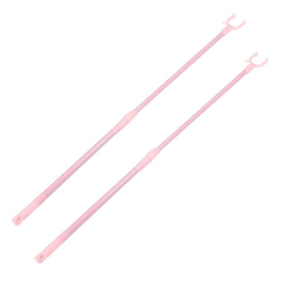 LEXSOMEO 2pcs Telescoping Clothes Reach Stick Clothes Reaching Pole Adjustable Clothesline Pole