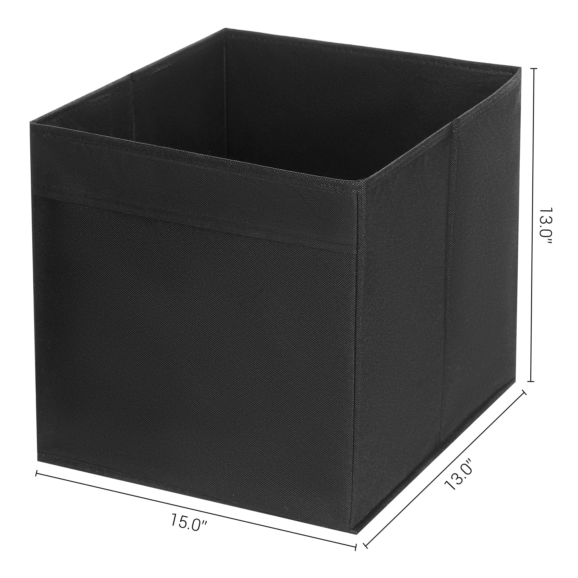 REGALWOVEN Collapsible Fabric  Storage Cube, Storage Bin for Shelves Closet, Storage Basket Black 15*13*13in