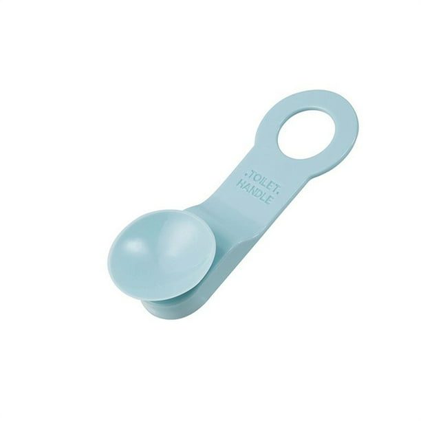 Matsuzay Elevador de asiento de inodoro de 2 piezas, mango de inodoro para baño, evita tocar, soporte de elevación reutilizable, TPR, Hotel Juegos de accesorios de baño Azul claro