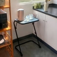 thumbnail image 3 of Homy Casa Folding Microwave Stand with Adjustable Height and Built-In Cup Holder, Matte Black, 3 of 11