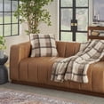 thumbnail image 4 of Mina Victory Faux Fur Plaid Curly Sherpa Brown Throws, 50" x 60", 4 of 4