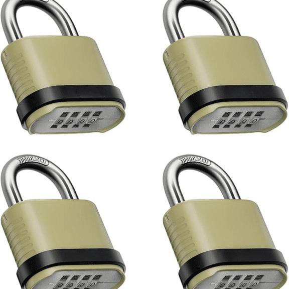 Outdoor Combination Lock, Heavy Duty Weatherproof Combination Padlock, 4 Pack Resettable Combination Lock for Locker, Shed, Garage, Gate, Fence