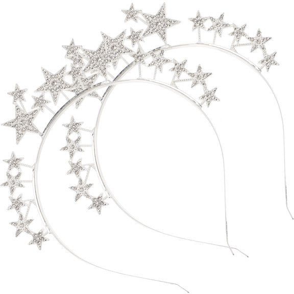 Toyvian 2pcs Glitter Headband Silver Hair Ornament for Girls during Cosplay