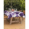 thumbnail image 3 of Outdoor Tablecloth with Umbrella Hole for Patio/Picnic/Party/Camping, Purple Geometric Moroccan Waterproof Table Cloth Rectangle Table Cover Washable, Abstract Art Purple Ombre Modern (60"x 84"), 3 of 8