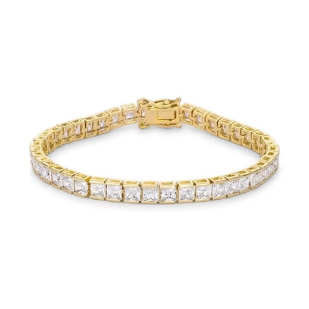 Jgoodin B01041G-C01 Princess Cut Cubic Zirconia Tennis Bracelet - Clear