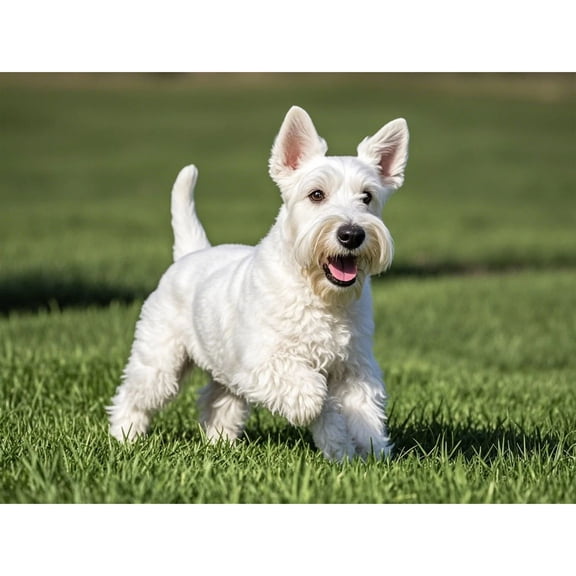 White Schnauzer Diamond Art 5D Diamond Painting DIY Kits Full Round Drill Bead Rhinestone by Number Stitch Handmade Arts and Crafts for Living Room Bedroom Home Wall Decor 12x16 inch