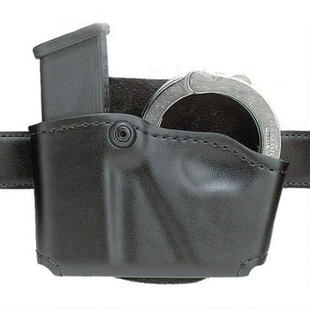 Safariland Double Mag Pouch - SAFARILAND 573 HOLDS 1 MAG & 1 PAIR CUFFS BLACK SUEDE