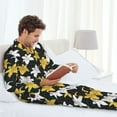 thumbnail image 6 of Honeii Lilies Flowers Pattern Mens Pajamas Set,2pcs Men's Lounge Long Sleeve Sleep Shirt and Pajama Bottoms Sleepwear Set,Mens Pjs Sets-Medium, 6 of 7