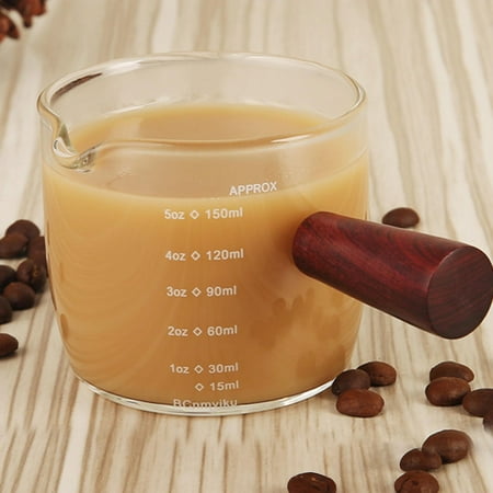 

Double Spouts Measuring Cup With Wooden Handle Beakers For Kitchen Baking Style