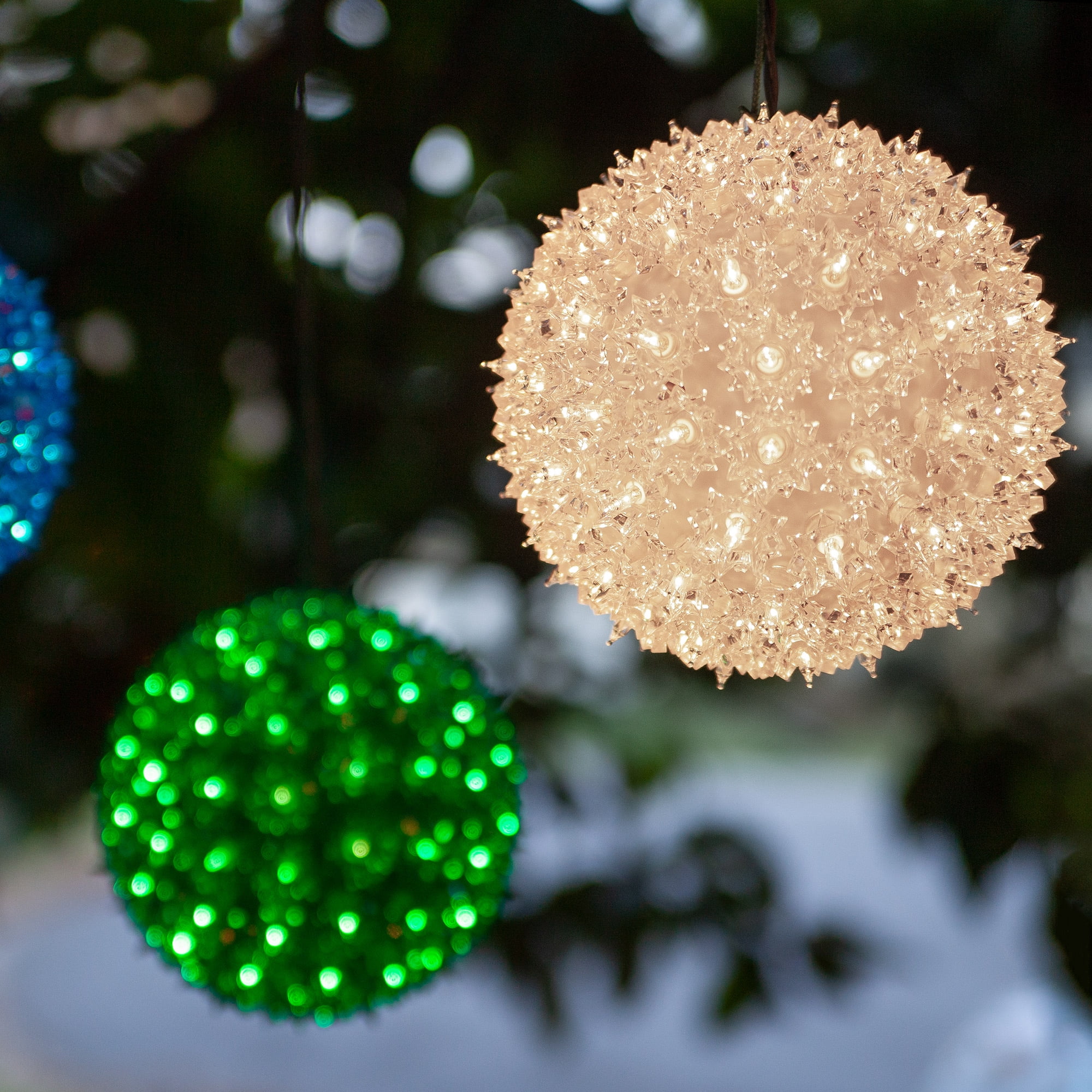 Gate Patio Window. for Indoor Outdoor Party Garden UL Certified Commercial Grade Sphere Lights Set 50 Lit Hanging Sphere Clear Lights League Power 6 Inch Christmas Starlight Sphere 