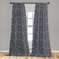 thumbnail image 2 of Spring Season Window Curtains, Romantic Tulips Floral Pattern Orderly Repeated Design of Artwork, Lightweight Decor 2-Panel Set with Rod Pocket, Pair of - 28"x84", Cadet Blue Dark Pink, by Ambesonne, 2 of 3