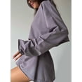 thumbnail image 3 of Women 2 Piece Outfits Sweat Shorts Sets Oversized Casual Lounge Matching Set Sweatsuit Tracksuit Fall Clothes  L, 3 of 5