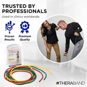 THERABAND Resistance Tubes, Beginner Set, Yellow, Red, and Green, 5 ft Latex Tubing, Home or Clinic Use, Cut-to-Fit, Color-Coded Resistance Bands for Upper & Lower Body Workouts