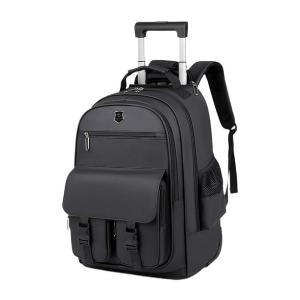 Mochila de viaje con ruedas para ordenador portátil, Maleta, mochila, mango telescópico de aluminio multifuncional para mujeres y hombres, múltiples Negro