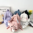 thumbnail image 2 of Mochila De conejito Kawaii personalizada para niñas, con bonitas Orejas de conejo y oso esponjoso colgante, mochila escolar para niños Fivean unisex, 2 of 2