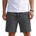 thumbnail image 3 of Eryao Men's Linen Shorts Casual Elastic Waist Drawstring Shorts Lightweight Breathable Summer Beach Vacation Bottoms with Pockets,Dark Gray,L, 3 of 7