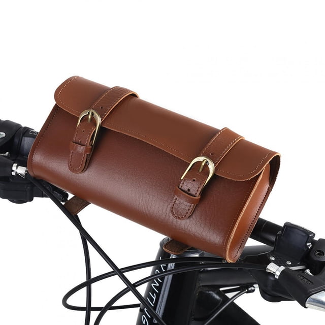 B Soul Retro, Bolso De Marco Delantero De Bicicleta De Cuero, Bolso De Manillar De Bicicleta, Faro Artificial De Estilo Para Bolsa De Bicicleta, Accesorio De Ciclismo