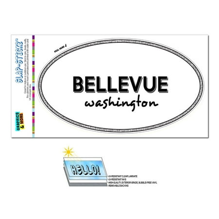Bellevue, WA - Washington - Black and White - City State - Oval Laminated