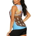thumbnail image 3 of Xecao Trip to London print women's scoop neck, loose-fit workout tank tops for the gym., 3 of 9