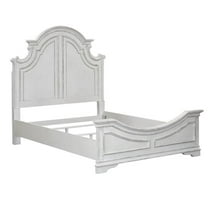 Pemberly Row Contemporary Magnolia Manor White King Panel Bed