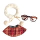 thumbnail image 4 of Disfraces de Ropa para Muñecas, Traje de Chal para Muñecas, Ropa, Chal, Bufanda, Gafas, Ropa para Muñecas Rellenas, Haz Tus Propias Muñecas para Muñec Mantón rojo, 4 of 7