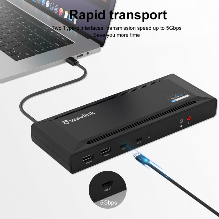 WAVLINK USB-C Dual 4K Laptop Docking Station with 100W Power