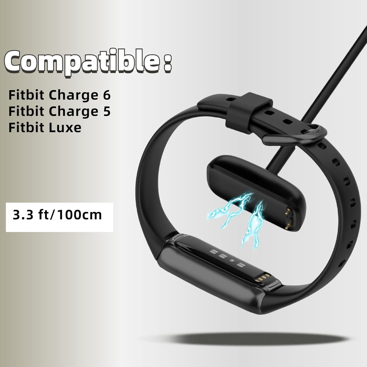 Acheter Chargeur de 3,3 pieds pour Fitbit Charge 5/ Charge 6/ Câble de chargement de luxe Cordon USB de remplacement pour Fitbit Charge 6 Bande Aimant puissant