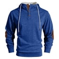 thumbnail image 3 of Mens Cotton Hooded Collar Drawstring Hoodies Pullover Sweatshirts (Blue XL), 3 of 5