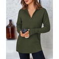 thumbnail image 4 of BTFBM Sweaters for Women Fall Clothes Pocket Quarter Zip Pullover V Neck Long Sleeve Knit Trendy Winter Sweater, 4 of 8