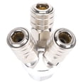 thumbnail image 3 of LHCER 3 Way Quick Connector Stainless Steel Plated Pearl Nickel Pneumatic Component G1/4in Thread,Pneumatic Fitting,Quick Connector, 3 of 8