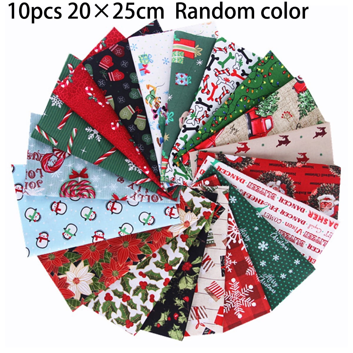 5/10PCS Christmas Series Square Cotton Fabric Patchwork Cloth DIY Craft ...