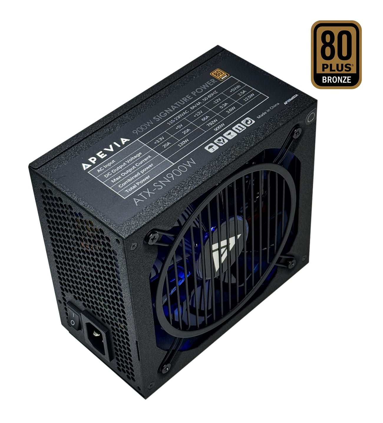 Apevia ATX-SN900 Signature 900W 80+ Bronze Certified Active PFC ATX Semi-Modular Gaming Power Supply