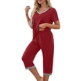 thumbnail image 4 of gakvbuo Jumpsuits For Women Summmer Dressy Wedding Women Sleeveless Seamless Ribbed Crop Tank High Waist Shorts Yoga Outfits Sets, 4 of 8