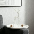thumbnail image 4 of 7.9in White Metal Deer Tabletop Decoration, Reindeer Statues Imitation Metal Resin Deer Sculpture, Black Finish European-Style Modern Decorative, Christmas Tabletop Ornaments B, 4 of 7