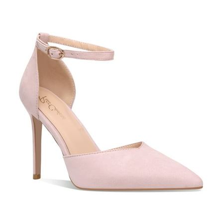

Carolyn - Women s Elegant Sexy and Feminine Pointed Toe D’orsay Pumps with 4 Stiletto High Heels in vegan leather and ankle straps. Handmade to perfection. Size 9