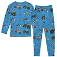 thumbnail image 2 of joogoo Motorcycle Cartoon Trucks 2 Piece Long Sleeve Tee and Pants Cotton Pajama Set 3T, 2 of 7