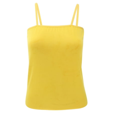 

NUOLUX Women s Strap Crop Sexy Thin Strap Bandeau Tube Hot Vest Cool Strap Tank Size S(Yellow)