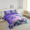 thumbnail image 3 of Mermaid Tail Queen Comforter Set Purple Sequin Fluid Art Down Comforter,Crystal Diamond Bedding Sets,Nautical Sea Animal Duvet Insert Coastal Creature Ocean Decor, 3 of 7