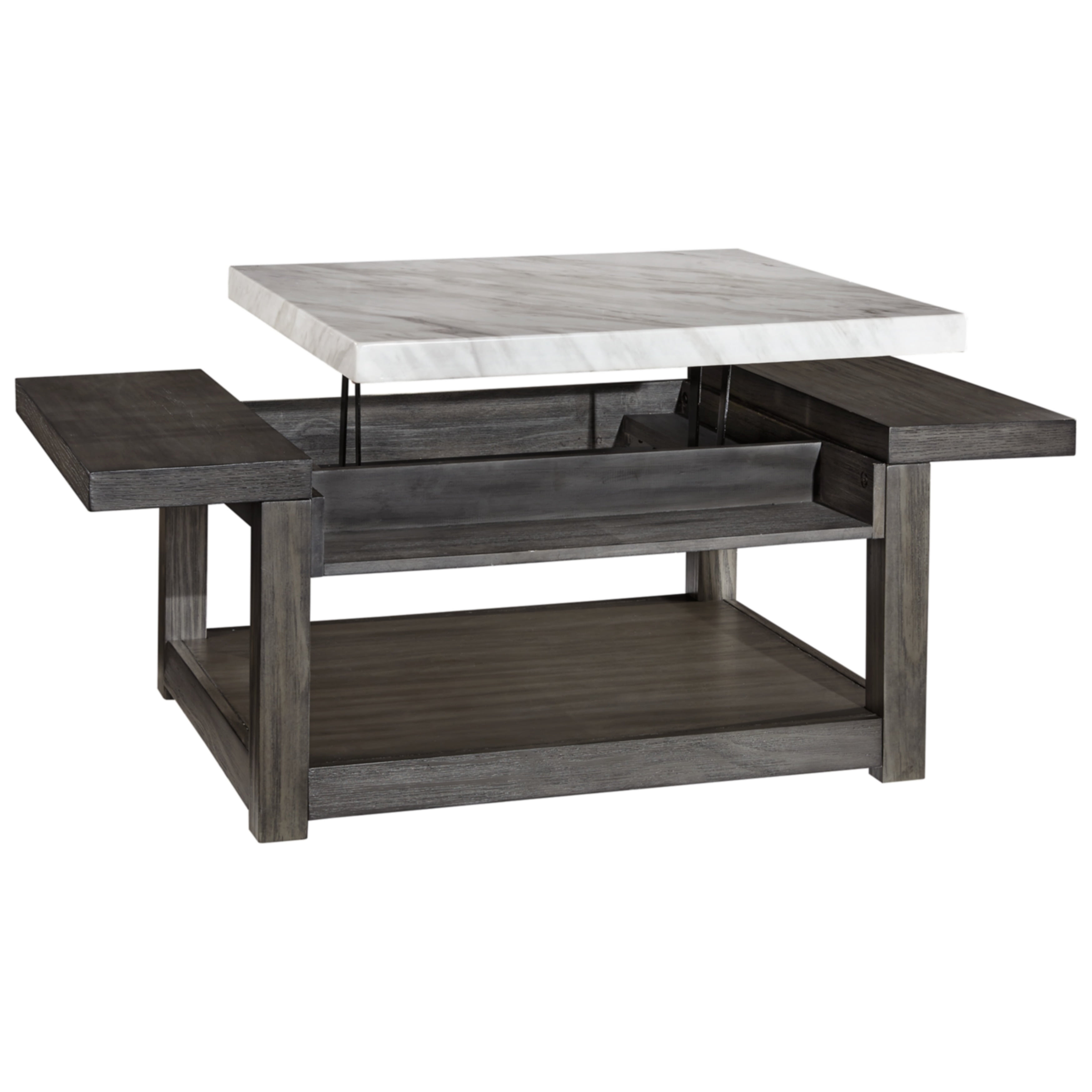 Signature Design by Ashley Vineburg White Gray Rect Lift Top