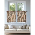 thumbnail image 4 of Vintage Cactus Tier Curtains 36 Inch Length,Sheer Curtains for Bedroom Living Room Window Farmhouse Retro Brown Summer Botanical Small Half Window Kitchen Curtains & Drapes 27.5"x36" 2 Panels, 4 of 6