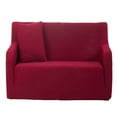 thumbnail image 3 of Cubierta de Sofá de Punto Elástico Moda Fácil de Limpieza Decoración de Loveseat Dark Red BLESIY Cubierta de sofá hecha punto, 3 of 7