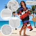 thumbnail image 4 of XYZCANDO Kaftan Dresses Plus Size Swimsuit Coverup Summer Bathing Suit Caftan Loungewear Beach Dress Bikini Cover Up Oversized Beach Robe Hawaiian Dresses Flowy Resort Wear, Coconut Tree US Flag, 4 of 7