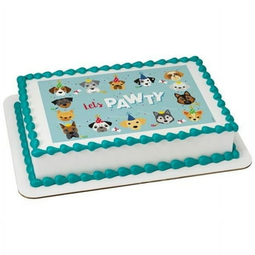 Let's Pawty Cake Topper Image, by A Birthday Place