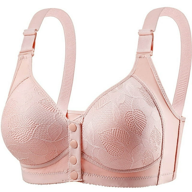 Tumotour Front Closure Bra for Women Wireless Comfort Convenient Push Up Snap Closing Bra with Adjustable Straps Seamless Soft Full Coverage Front Buckle Bra for Everyday Walking Life Yoga Work