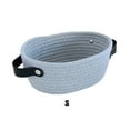 thumbnail image 3 of Wweixi Storage Basket with Handles Woven Cotton Rope Container Sundries Snacks Key Hamper Cosmetic Drawer Shelf Dresser Gray S, 3 of 6