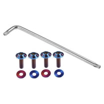1set 1/4" M6 Universal Car Anti Theft License Plate Screws for Car Frame Holder with 4 Washers Deep Blue