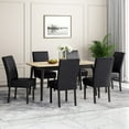 thumbnail image 2 of Noble House Braydon Contemporary Faux Leather Dining Chairs, Set of 6, Midnight Black, 2 of 8